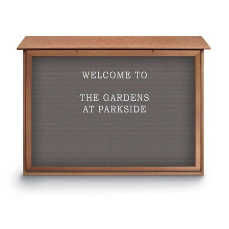 United Visual Products Outdoor Enclosed Combo Board, 48"x36", Black Frame/Blue & Medium Grey UVCB4836ODB-BLUE-MEDGRY